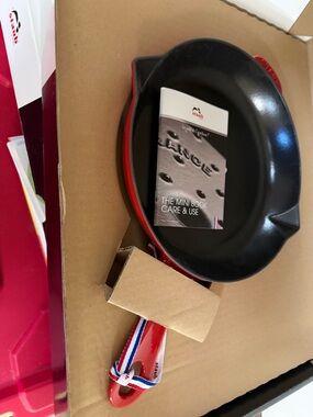 New Staub 10 Inch Cast Iron Frying Pan Red